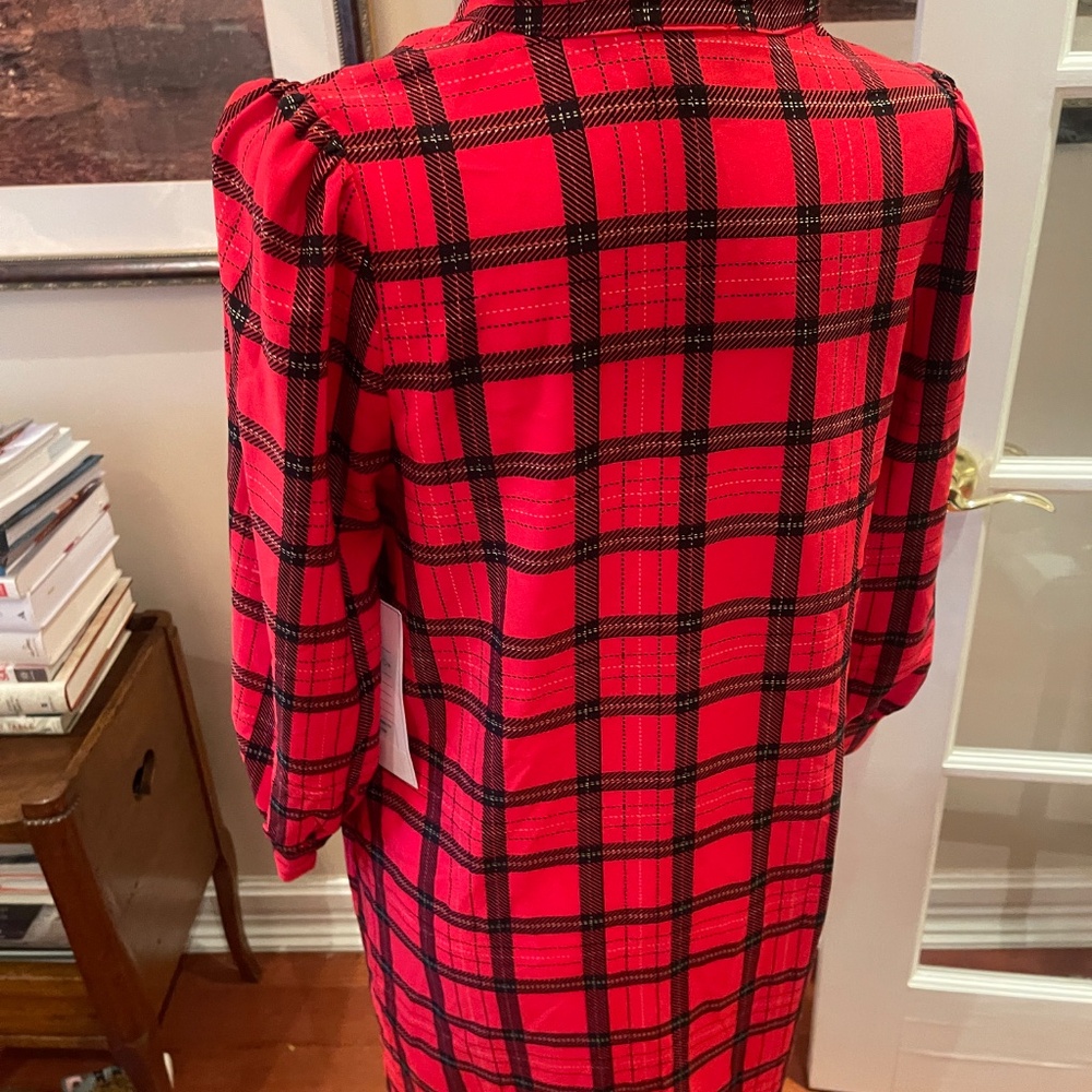 NWT Woodland Red Paid Lorna Shift Mini Dress by SugarLips - Picture 4 of 9